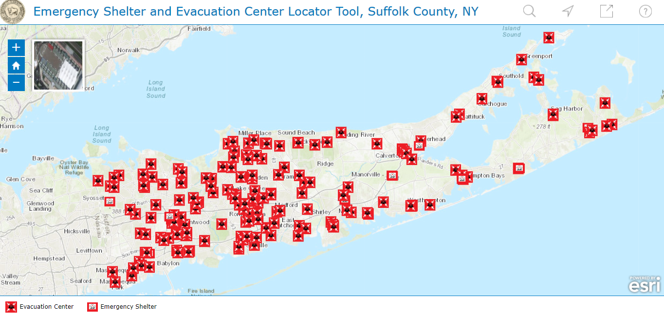 Emergency Shelter and Evacuation Center Locator Tool